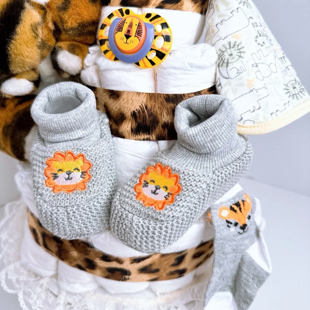 Tiger Diaper Cake, Safari Baby Shower